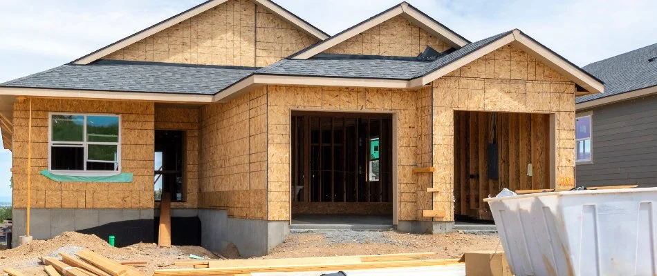 New construction of a home in Dallas, TX.