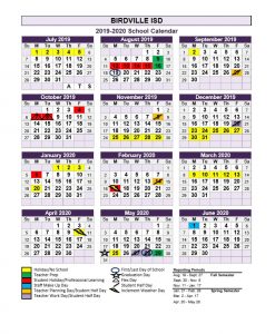 Birdville ISD School Calendar 2019-2020 - Sureguard Termite & Pest Control